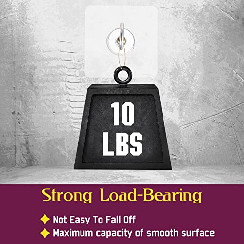 Yinkin 10 Pcs Ceiling Hooks Self Adhesive Stainless Steel Eye Hooks No Hole Hanger Transparent Waterproof Seamless Oilproof Wall Hangers 10lb (Max) for Hanging Plant Lights - Image 3