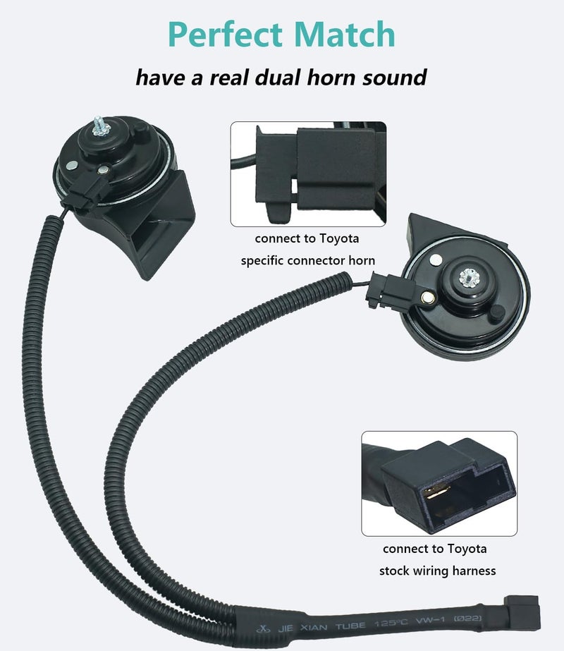 NEOGET Car Horn Upgrade Kit with 1 to 2 Connector Converter for Toyota Corolla - Image 5