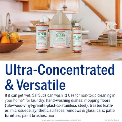 Dr. Bronner's - Sal Suds Biodegradable Cleaner (1 Gallon) - All-Purpose, Pine Cleaner for Floors, Laundry and Dishes, Concentrated, Cuts Grease and Dirt, Powerful Formula - Image 4