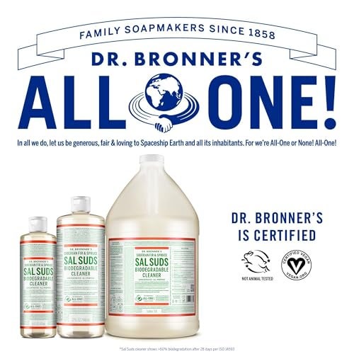 Dr. Bronner's - Sal Suds Biodegradable Cleaner (1 Gallon) - All-Purpose, Pine Cleaner for Floors, Laundry and Dishes, Concentrated, Cuts Grease and Dirt, Powerful Formula - Image 5