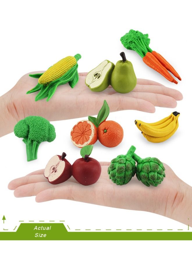 8-Piece Simulated Fruit Vegetable Model Set, Kids Early Education Teaching Aids, Kids Toddlers Decorations Educational Model, Apple Banana Pear Carrot Broccoli Plastic Model  - Image 3