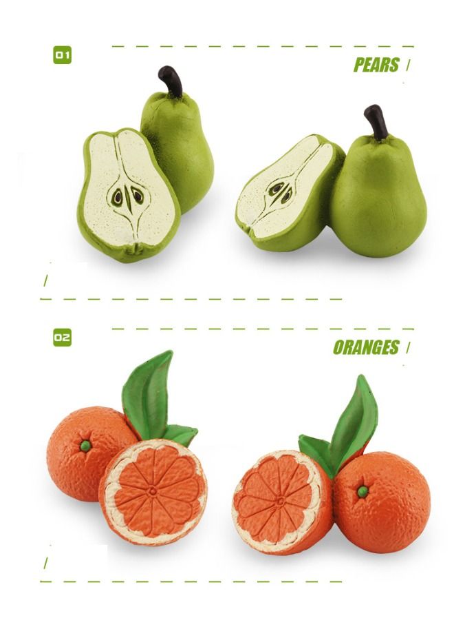 8-Piece Simulated Fruit Vegetable Model Set, Kids Early Education Teaching Aids, Kids Toddlers Decorations Educational Model, Apple Banana Pear Carrot Broccoli Plastic Model  - Image 4