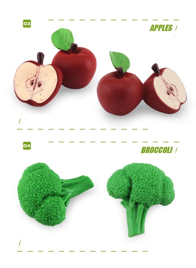 8-Piece Simulated Fruit Vegetable Model Set, Kids Early Education Teaching Aids, Kids Toddlers Decorations Educational Model, Apple Banana Pear Carrot Broccoli Plastic Model  - Image 5