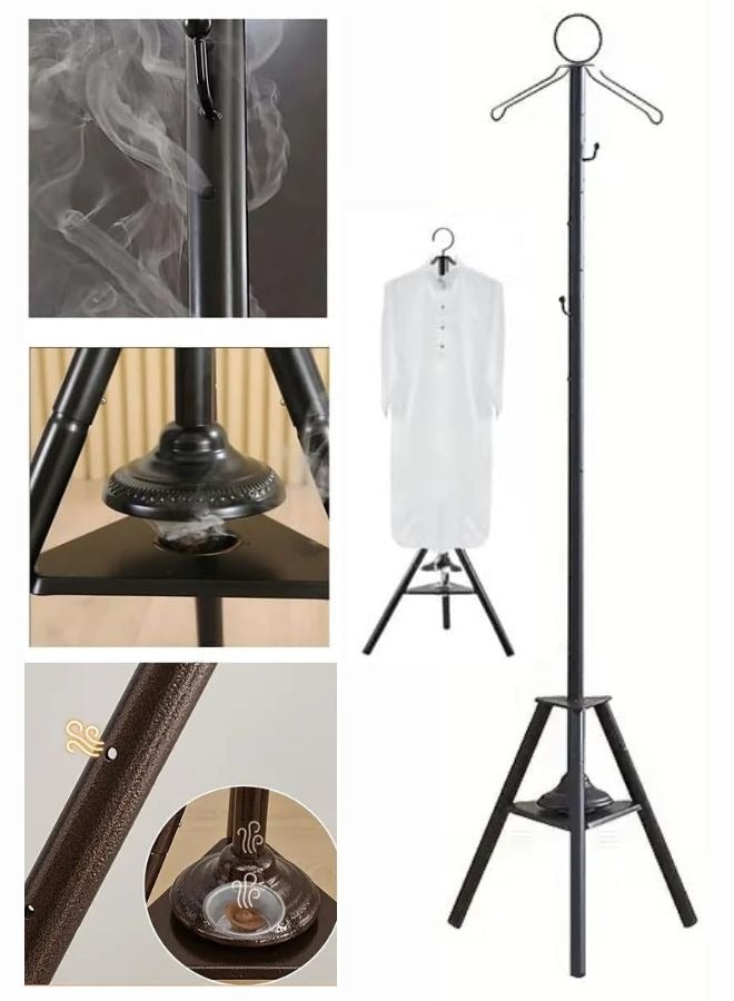 Shopit Clothes Incense Burner Stand long bakhoor burner stand hanger with cloth hooks and holes for steaming clothes, Foldable Metal Frame Hanging Organizer for Coats, Garments and other