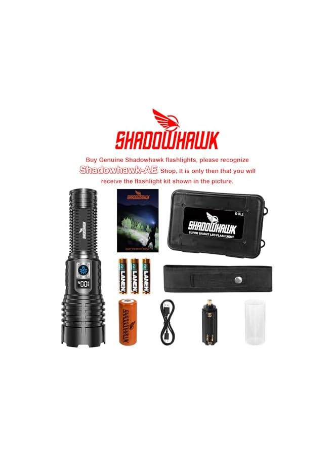 promass Flashlight Rechargeable Torch Light, 20000 Lumens Flash Light Led flashlights Tactical, XHM77.2 Led Torch Light High Power, USB Handheld Powerful Torches for Camping Hiking Emergency
