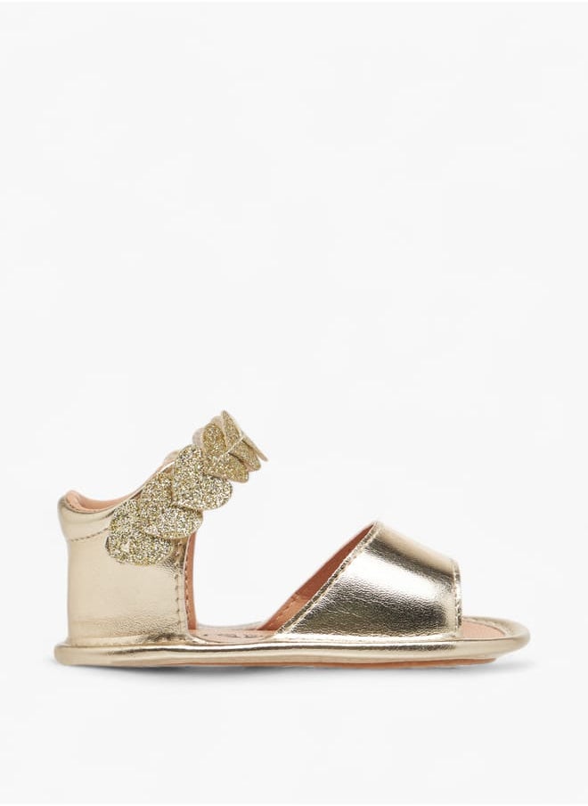 Barefeet - Girls Embellished Sandals with Hook and Loop Closure - Image 1