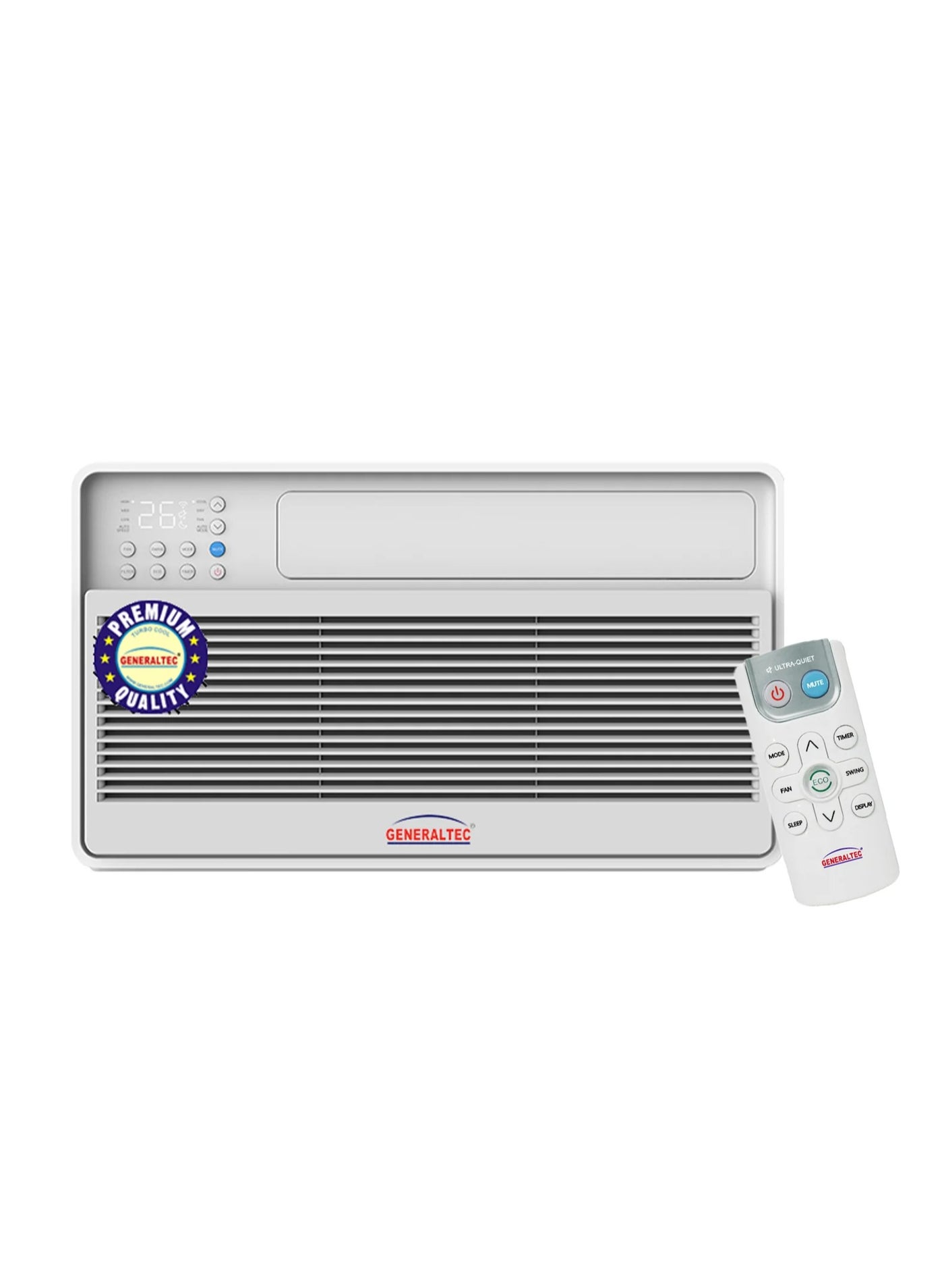 Generaltec 1 Ton Inverter Window Air Conditioner T3 Rotary Compressor, Remote Control, Turbo Cooling, Energy Efficient, Low Noise Inverter Window AC | Model GIWAC12T3 | 1 Year Warranty & 5 Years Compressor 1264 W GIWAC12T3 White