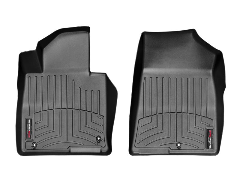 WeatherTech Custom Fit FloorLiners for Sonata Hybrid, Optima, Sonata, Sonata Plug-in Hybrid - 1st Row (446661), Black - Image 1
