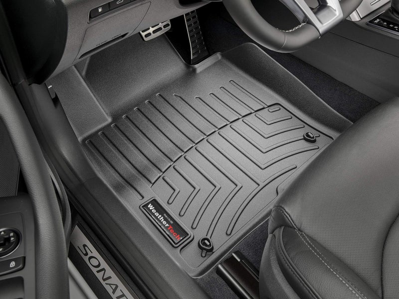 WeatherTech Custom Fit FloorLiners for Sonata Hybrid, Optima, Sonata, Sonata Plug-in Hybrid - 1st Row (446661), Black - Image 2