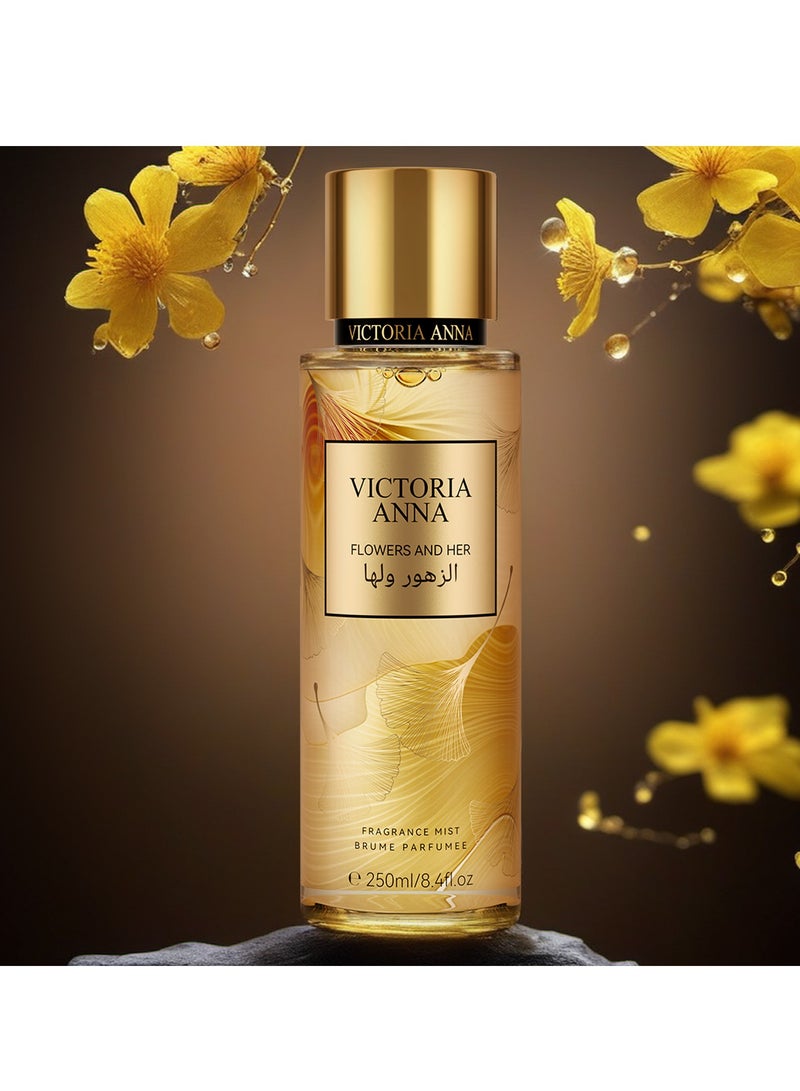 VICTORIA ANNA 250ml Body Spray Flower Fragrance Mist Women Gift Victoria Anna - Image 1