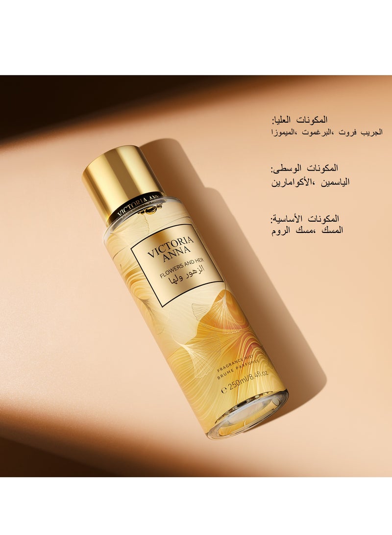 VICTORIA ANNA 250ml Body Spray Flower Fragrance Mist Women Gift Victoria Anna - Image 4