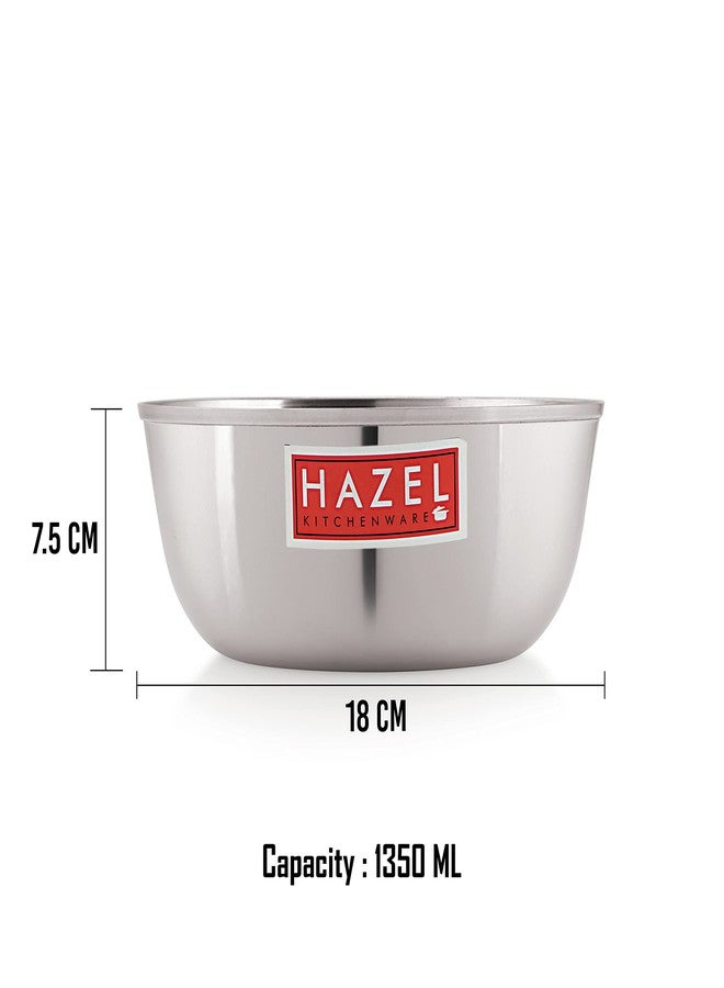 HAZEL Stainless Steel Bowl | Stainless Steel Katori Set of 4, 1350 ml Each | Kitchen Accessories Items | Katori Bowl for Serving with Glossy Finish - Image 4