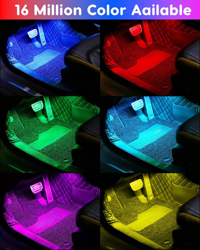 Qasim Car LED Lights Interior, RGB Under Dash Foot Well Lighting Kit with DIY Mode, Mult-Color Light for Car with APP Control and Button Control, Music Sync USB 5V DC - Image 5