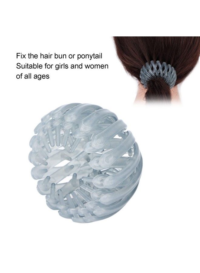 Betued Bird Nest Hair Claw Bird Nest Hairpin Expandable Ponytail Holder Fashionable Bird Nest Hair Clip For Women Girls (Jelly Ash) - Image 4
