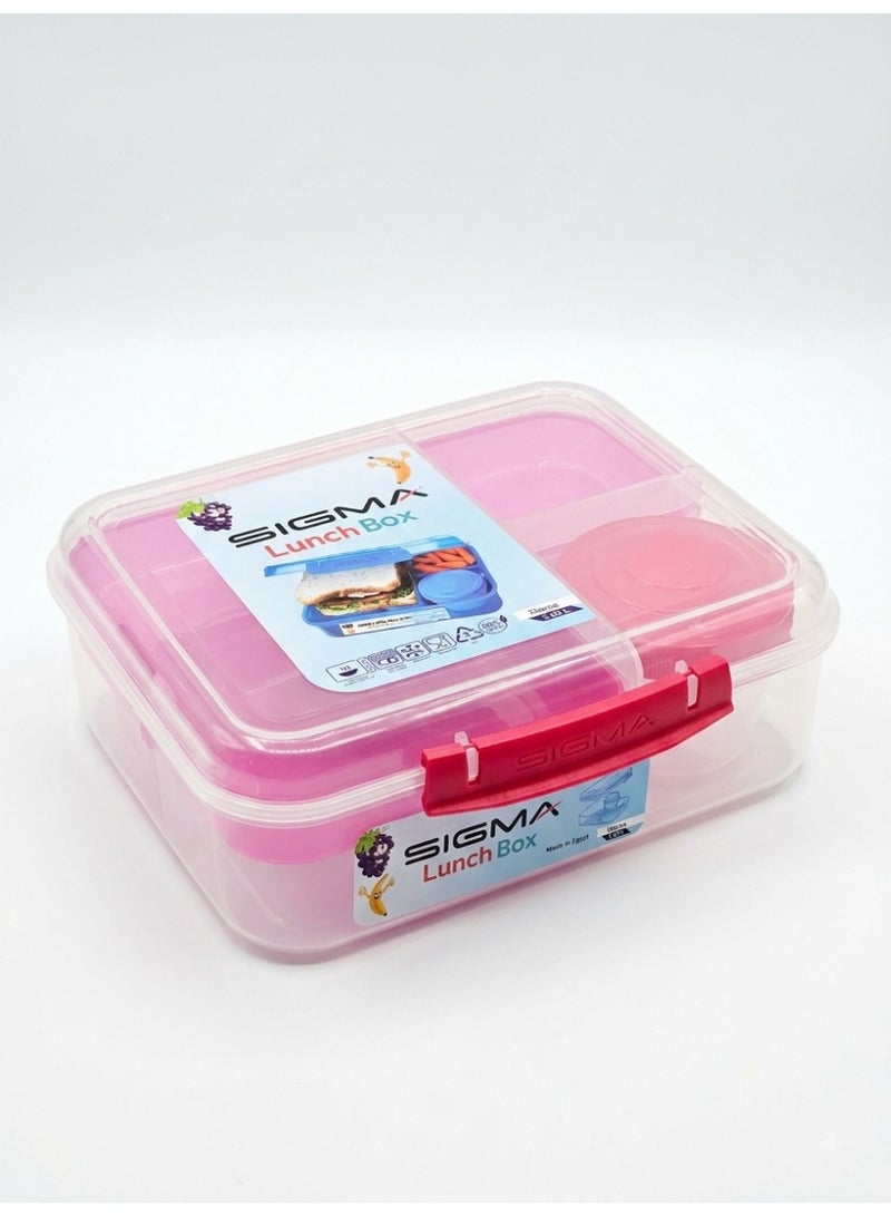 SIGMA Multi-Compartment Kids & Adults Lunch Box (1.65L) with Cutlery Set & Sauce Container - Image 1