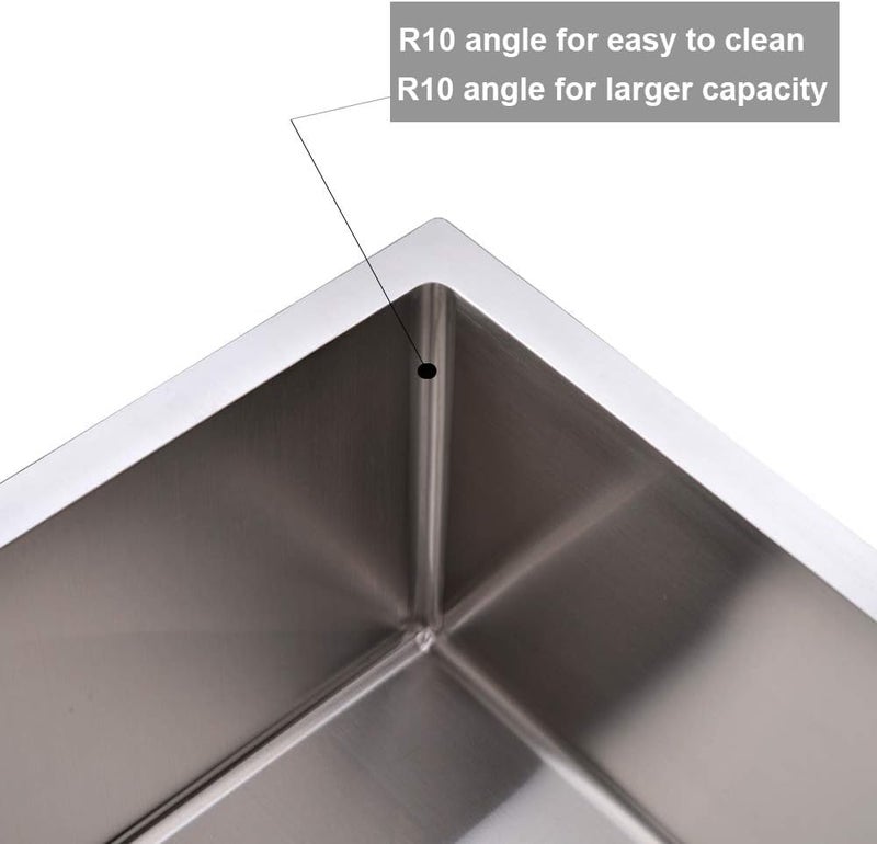 VALISY 15x15 Inch Bar Sink Drop In, Topmount Kitchen Sink Stainless Steel Square Small Sinks, Single Bowl Kitchen Sinks for Laundry Wet Bar Prep RV Office Outdoor Yard - Image 3