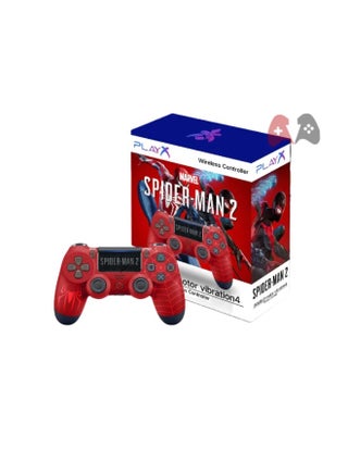 PlayX Wireless Controller for PS4/Pro/Slim –Spiderman 2 Edition with Dual Vibration & Motion Sensor