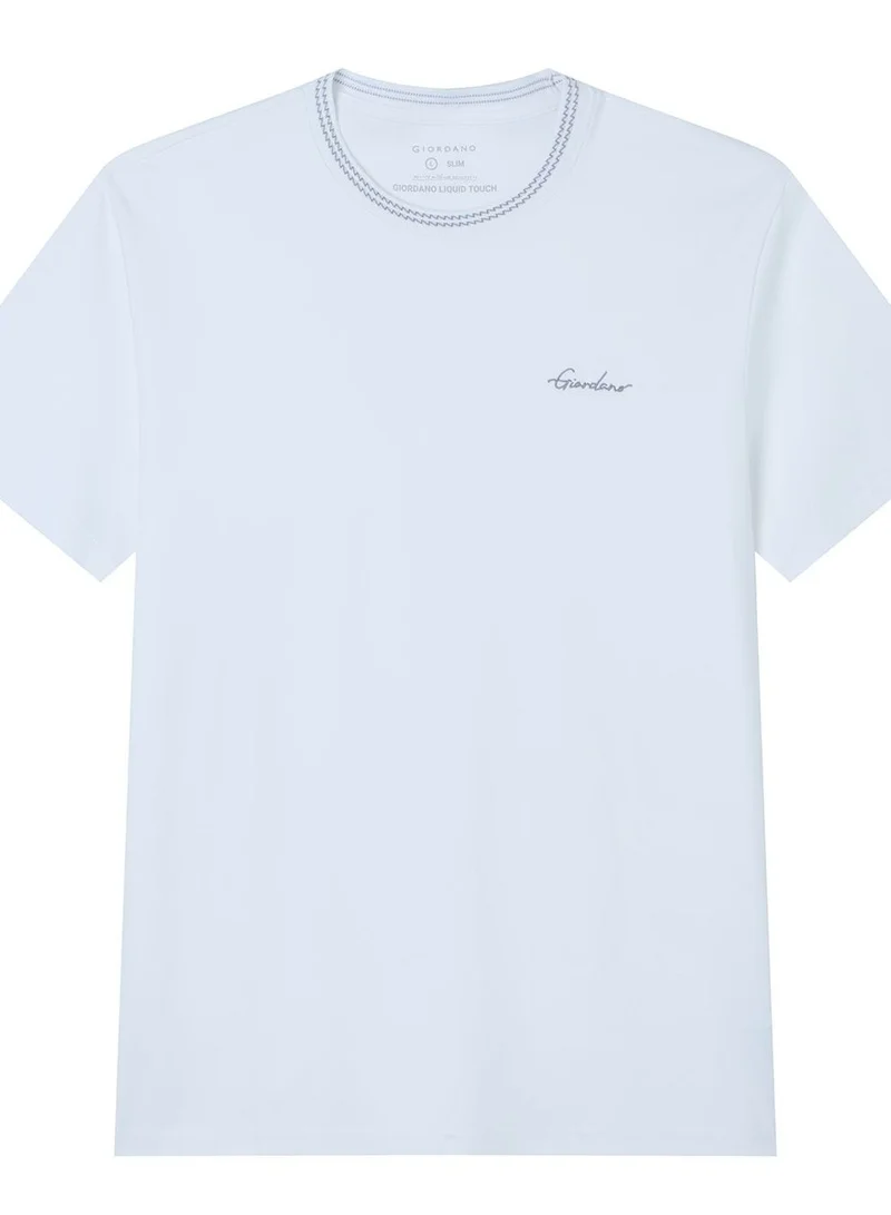 GIORDANO  Men's Slim Fit Liquid Touch Cotton Tee for Men | Best Price UAE