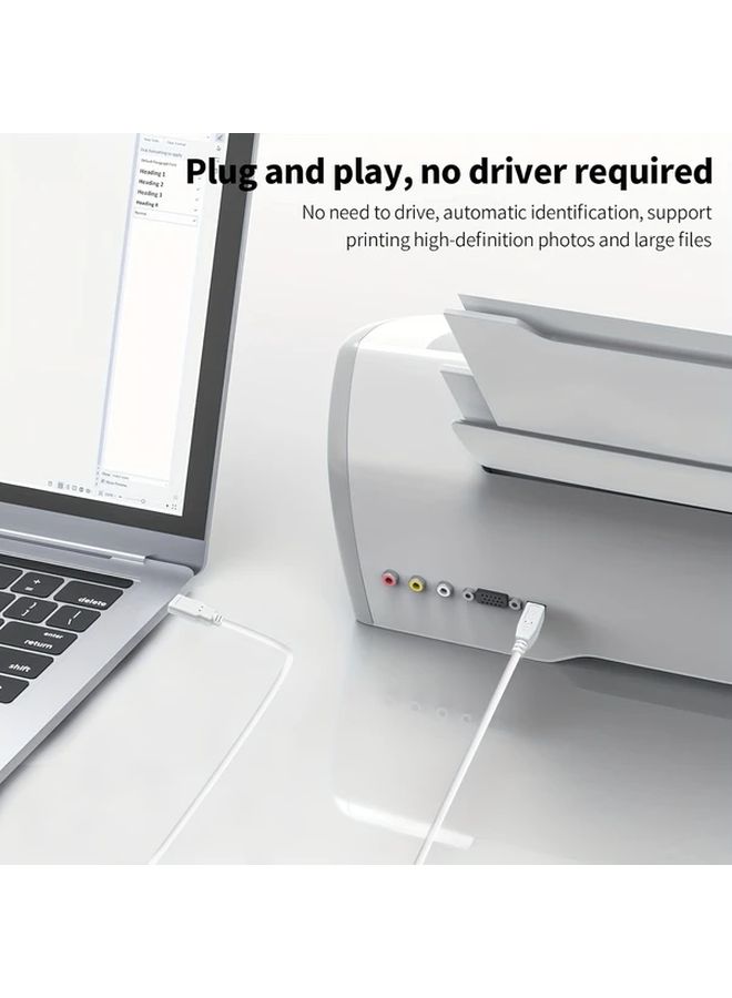 كابل طابعة USB 2.0 من النوع A إلى النوع B عالي السرعة بطول 3.3 قدم للطابعات المتعددة - Image 4