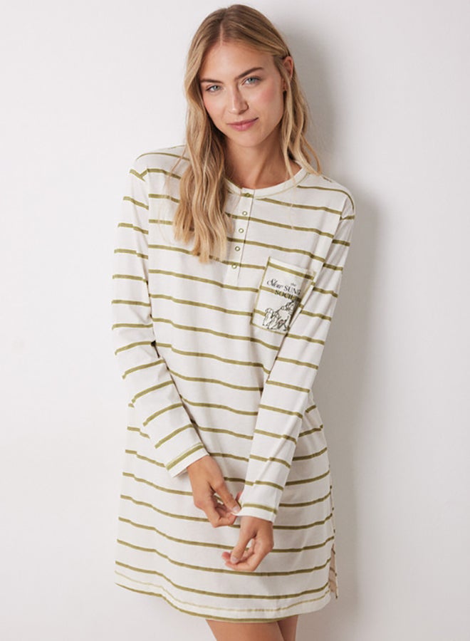 women'secret Garfield Striped Cotton Nightgown  - Image 4