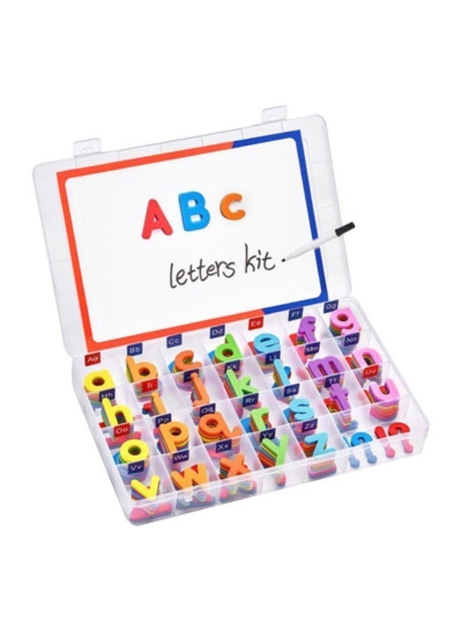 Clicko Classroom Magnetic Letters Kit Colorful with Double - Side Magnet Board - Foam Alphabet Letters for Preschool Kids Toddler Spelling and Learning (English) - Image 1