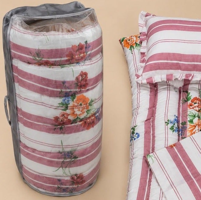 Floor mattress set with sheet, pillow, and convenient folding bag – an ideal choice for hospitality and travel, with spacious sizes for use on the floor or a single bed. - Image 3