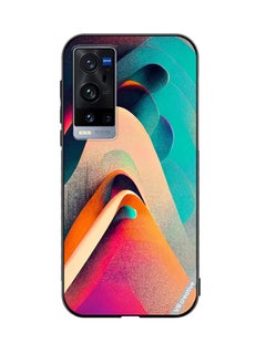 Protective Case Cover For Vivo X60 Pro Plus Abstract Waves Lines Design Multicolour