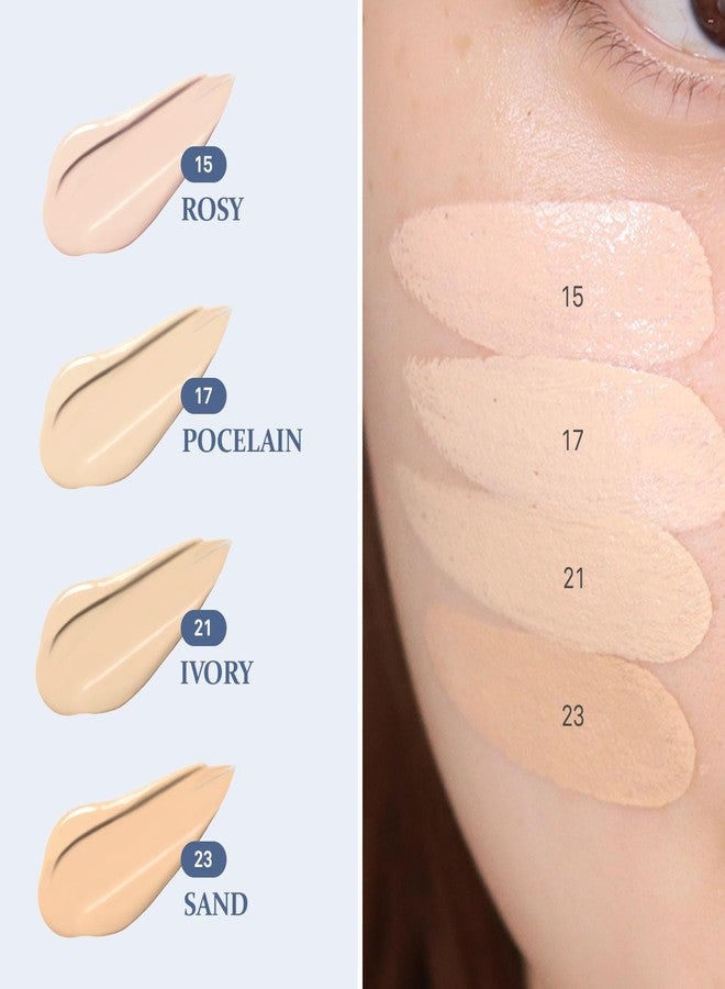 hince Second Skin Mesh Matte Cushion - 12g, Natural Coverage, Semi Matte Finish, Flawless Coverage, 24hr Long Lasting, Korean Cushion Foundation, Blue Cushion (ROSY, 15) - Image 3