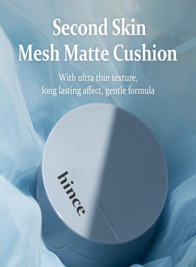hince Second Skin Mesh Matte Cushion - 12g, Natural Coverage, Semi Matte Finish, Flawless Coverage, 24hr Long Lasting, Korean Cushion Foundation, Blue Cushion (ROSY, 15) - Image 2