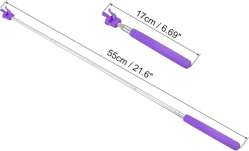 Purple Telescopic Teacher Pointer Stick For Classroom Whiteboard Presentation Speaker Guide - Image 3
