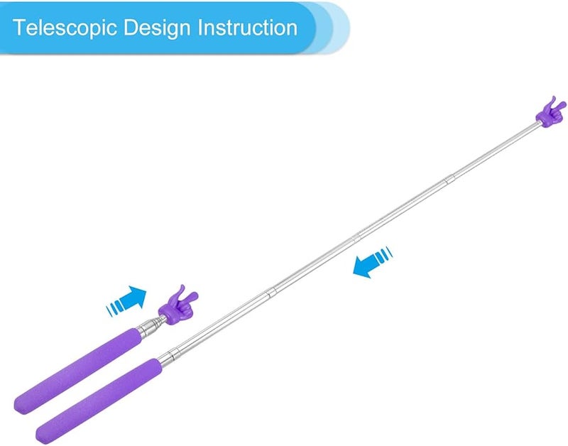 Purple Telescopic Teacher Pointer Stick For Classroom Whiteboard Presentation Speaker Guide - Image 4