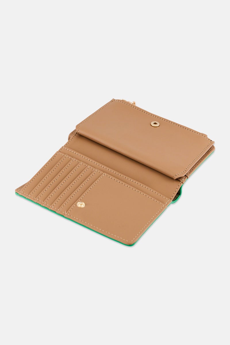 ANNE KLEIN Women Brand Logo Slim Bifold Wallet, Green - Image 3