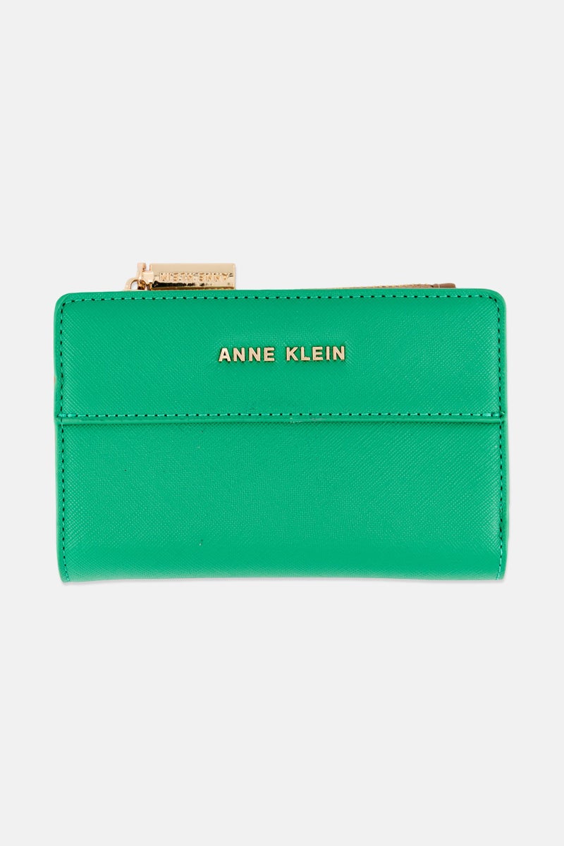 ANNE KLEIN Women Brand Logo Slim Bifold Wallet, Green - Image 1