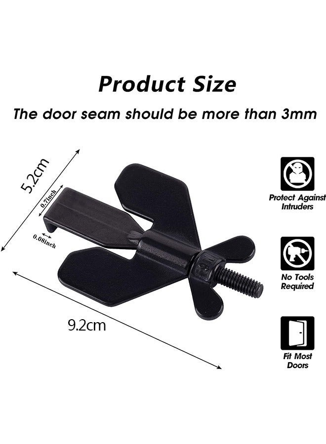 Portable Door Lock, Home Security Door Locker Travel Lockdown Locks for Safety and Privacy Protion, Door Lock Security Devices for Home Hotel School Apartment(Black) - Image 2