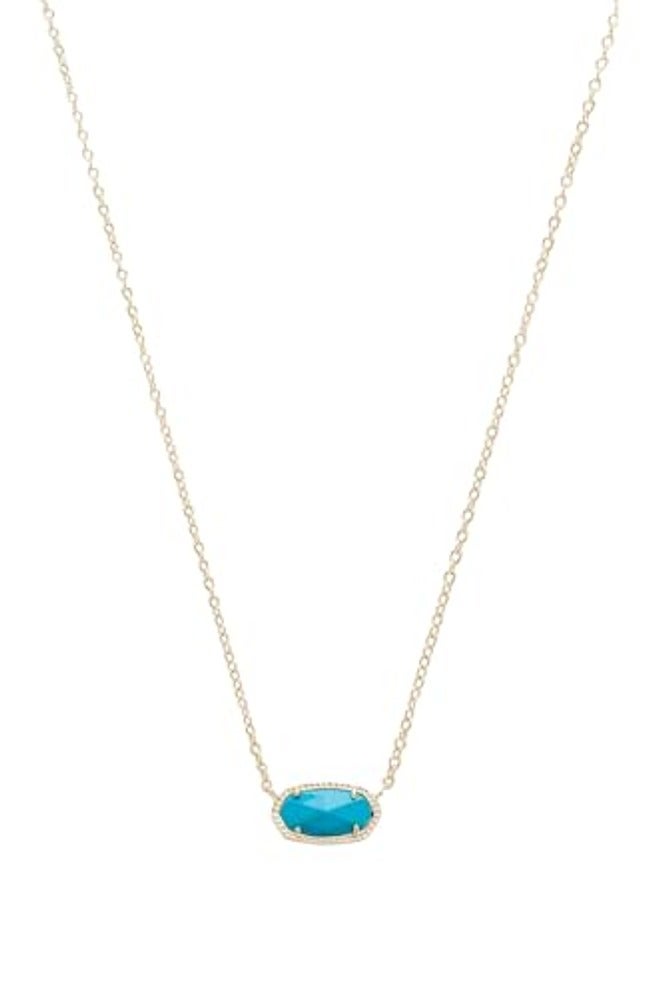 Kendra Scott Elisa Pendant Necklace for Women, Fashion Jewelry, 14k Gold-Plated - Gold - Turquoise