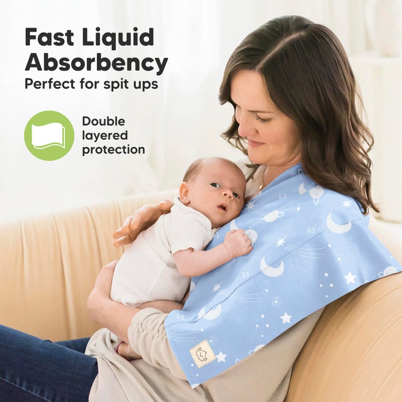 KeaBabies Organic Burp Cloths Baby Boy, Girl - 6-Pack Large Cotton Burping Cloths for Babies, Spit Up Rags, Super Absorbent, Ultra Soft Newborn Rag, Gender Neutral, Machine Washable, Durable(Constellation) - Image 2