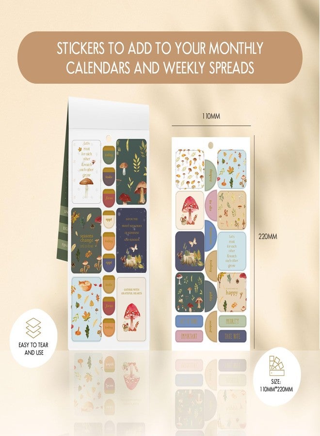 BIROYAL Aesthetic Journal Stickers, 576 Pcs Planner Stickers for Adults, Women, Calendars, Scrapbooking Accessories, Woodland Seasons Theme, 30 Sheets Total - Image 5