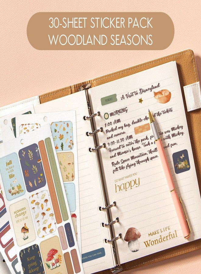 BIROYAL Aesthetic Journal Stickers, 576 Pcs Planner Stickers for Adults, Women, Calendars, Scrapbooking Accessories, Woodland Seasons Theme, 30 Sheets Total - Image 3
