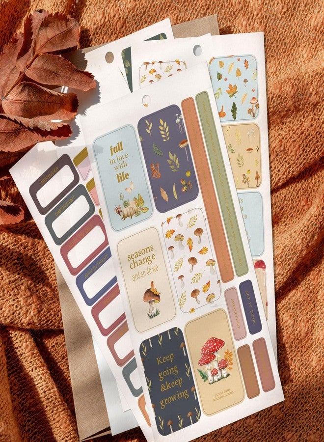 BIROYAL Aesthetic Journal Stickers, 576 Pcs Planner Stickers for Adults, Women, Calendars, Scrapbooking Accessories, Woodland Seasons Theme, 30 Sheets Total - Image 2