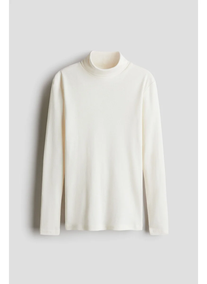 H&M Cotton Polo-Neck Top
