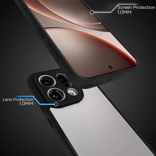 RIGGEAR Shockproof Sleek Hybrid Armor Back Cover Case for Oppo Find X9 5G (Clear PC + Black TPU Bumper) - Image 4