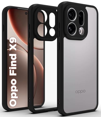 RIGGEAR Shockproof Sleek Hybrid Armor Back Cover Case for Oppo Find X9 5G (Clear PC + Black TPU Bumper) - Image 1