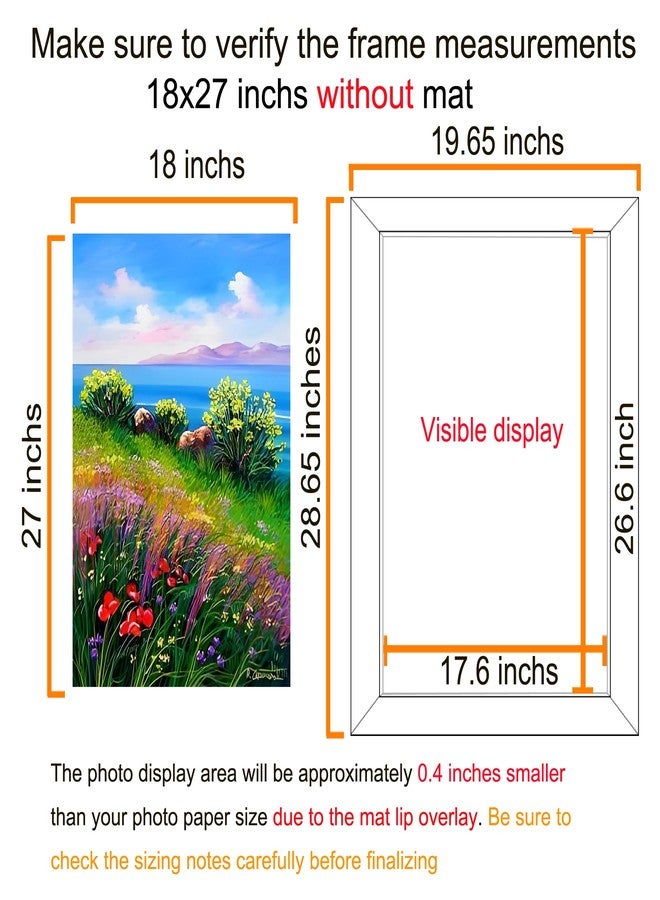 BESCRCL 18x27 Picture Frame Brown, Poster Frames Wall Hanging, Display Pictures 18 x 27 without Mat, 1 Pack - Image 2