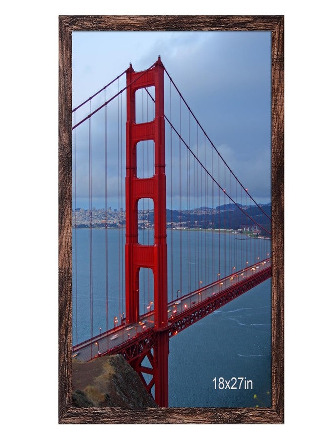 BESCRCL 18x27 Picture Frame Brown, Poster Frames Wall Hanging, Display Pictures 18 x 27 without Mat, 1 Pack - Image 1