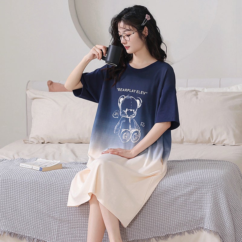 Summer Sweet Cotton-Feel Sleep DressNew Skirt-W5 New Skirt-W5