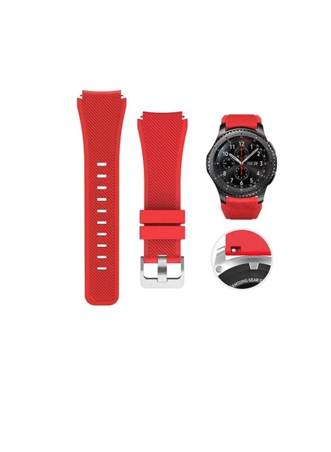 Silicone Replacement Sports  Strap Band For Samsung Gear S3 Classic Red - Image 2
