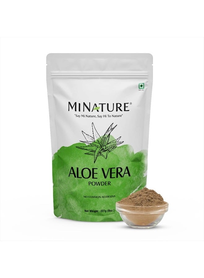 minature 100% Organic Aloe Vera Powder USDA Certified by mi Nature - 8 OZ / 227 g / 1/2 lb | Aloe Barbadensis | Vegan | Non GMO - Image 1