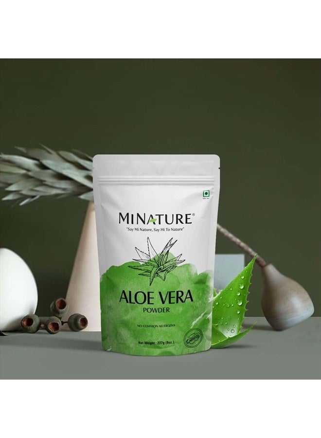 minature 100% Organic Aloe Vera Powder USDA Certified by mi Nature - 8 OZ / 227 g / 1/2 lb | Aloe Barbadensis | Vegan | Non GMO - Image 2