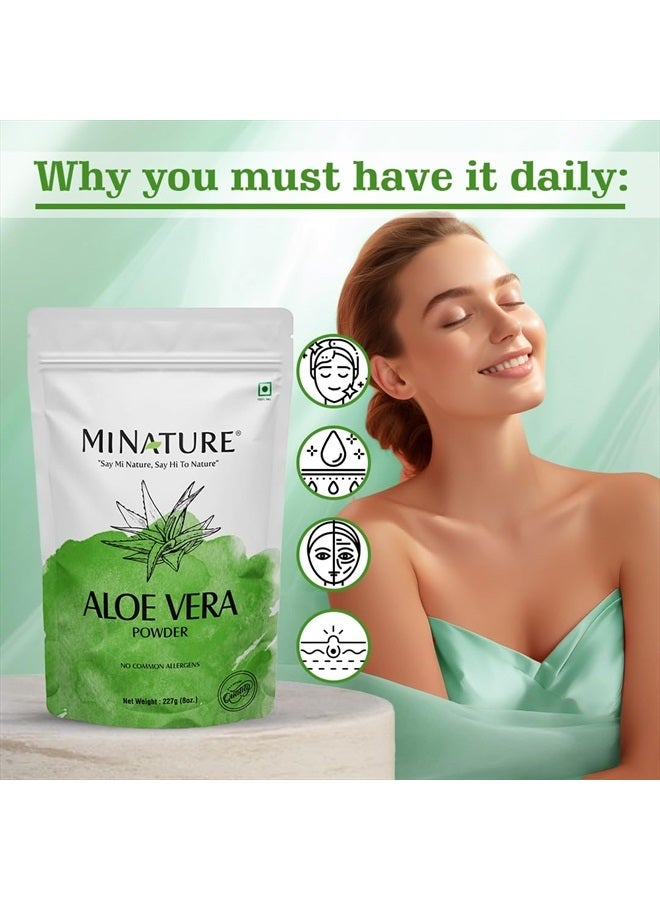 minature 100% Organic Aloe Vera Powder USDA Certified by mi Nature - 8 OZ / 227 g / 1/2 lb | Aloe Barbadensis | Vegan | Non GMO - Image 5
