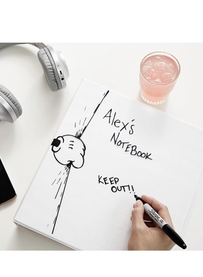 شاربي 12 قطعة قلم تحديد دائم برأس رفيع حبر أسود - Image 2